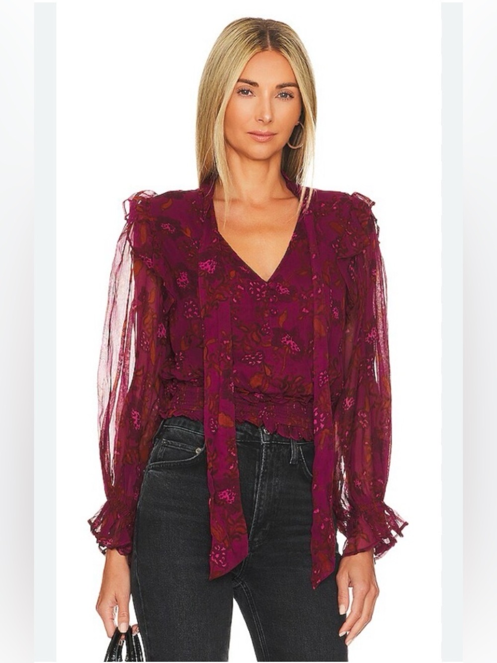 Cleobella Olivia Blouse in Botanical Floral Print S